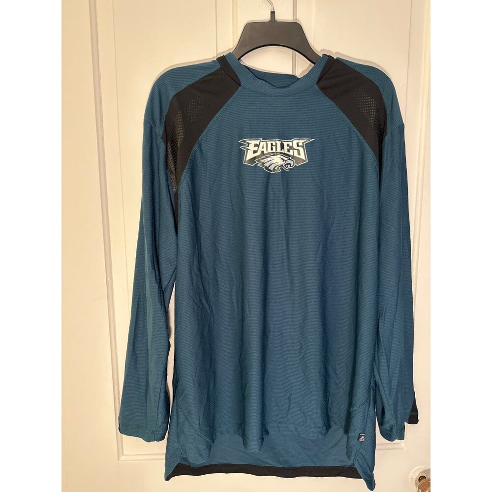 NFL Team Apparel Philadelphia Eagles Long Sleeve Shirt Mens Size L 100% Polyeste